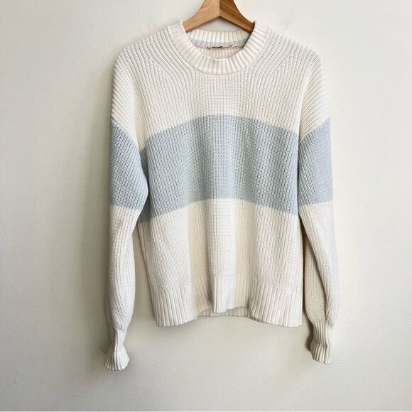 Sunwashed Colorblock Organic Cotton Fisherman Sweater Womens Size medium - Picture 2 of 5